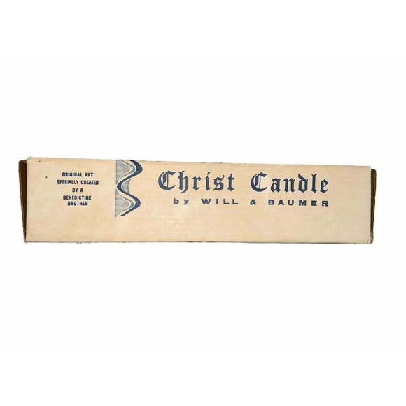 Christ Candle Will & Baumer Created Benedictine Brother Colorful VTG NEW Rare - Picture 4 of 7